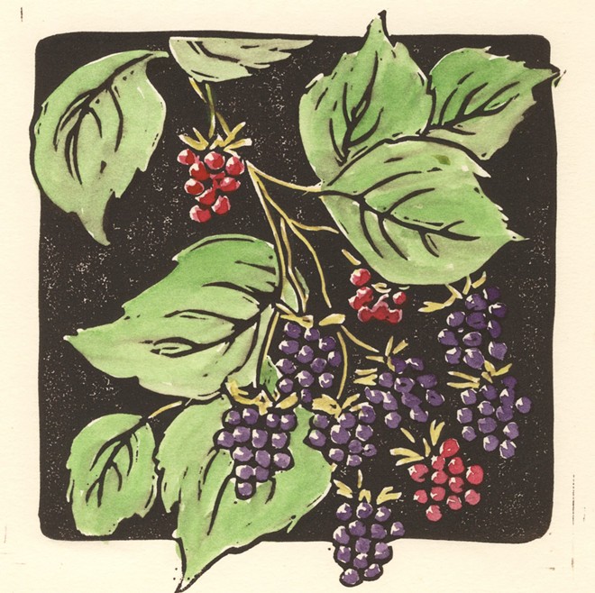 tricia_summerberries_6x6_linocutwithwatercolor.jpg