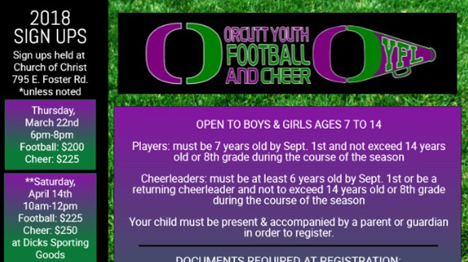Orcutt Youth Football and Cheer 2018 Sign-ups