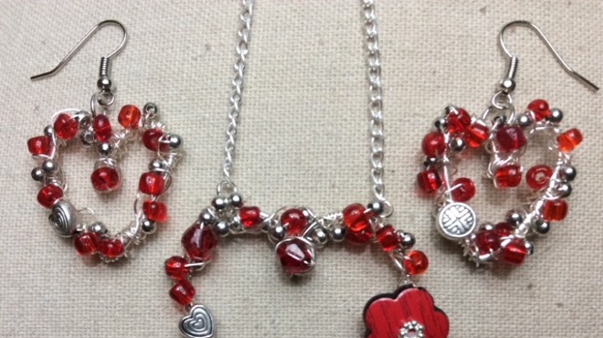 Bead and Wire Heart Jewelry