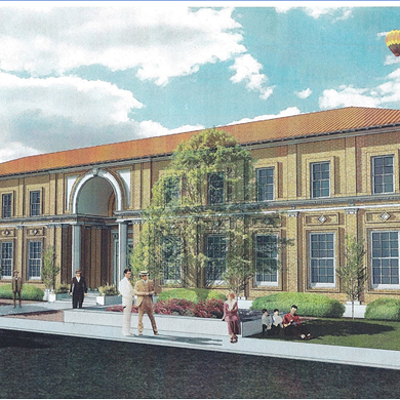 Architectural Rendering of the historic Atascadero Printery Building courtesy of RA Architects & Engineers