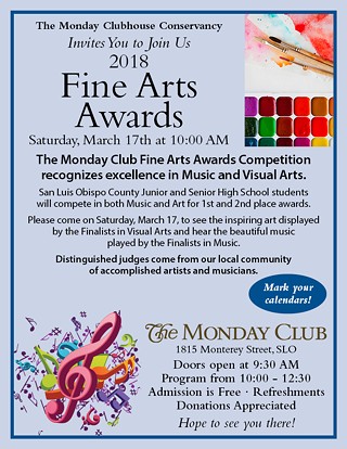 57th annual Monday Club Fine Arts Awards Competition