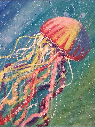 Art and Wine Jellyfish Canvas