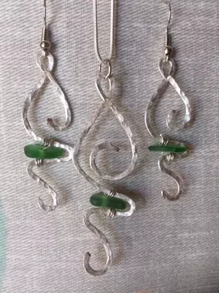 Image: Sea Glass Hammered Swirl Jewelry