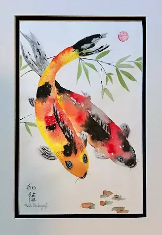 Image: Koi Fish Chinese Brush Lesson with Hilda Vandergriff