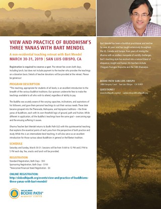 View and Practice of Buddhism's Three Yanas with Bart Mendel
