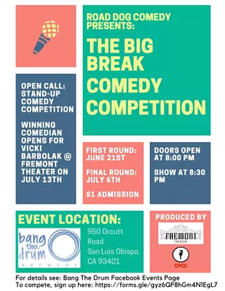 Image: The Big Break Comedy Competition at Bang The Drum Brewery