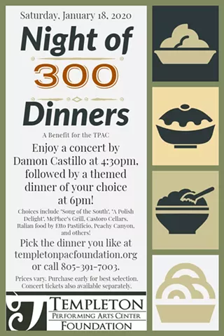 Image: Damon Castillo Concert and Night of 300 Dinners