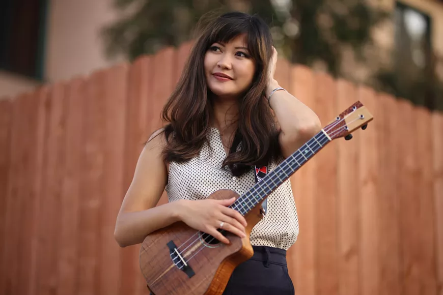 Alfa Garcia shares the garden stage with Steve Key and Katie Ferrara June 12 at Sculpterra.