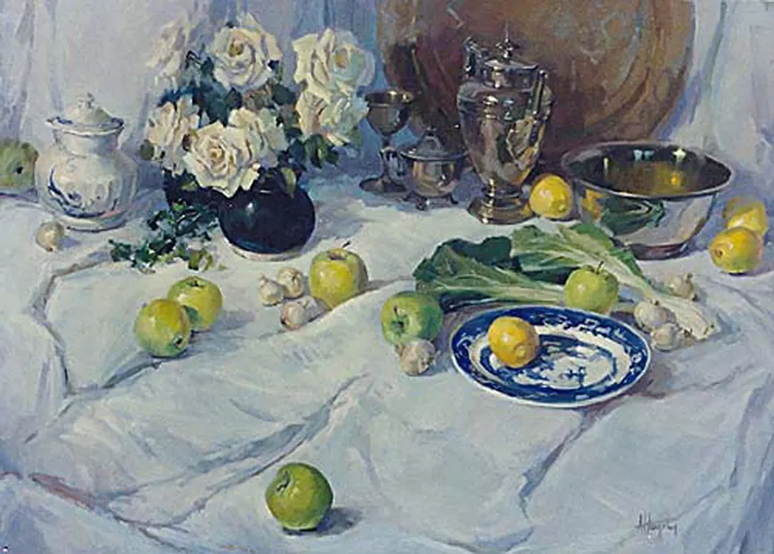 The Silver Pitcher  30" x 40"  Oil on Linen