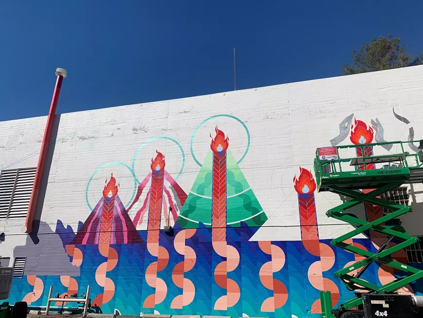 Mural in progress