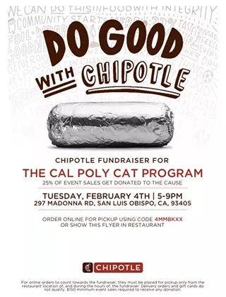 Image: Cal Poly Cat Program Chipotle Fundraiser