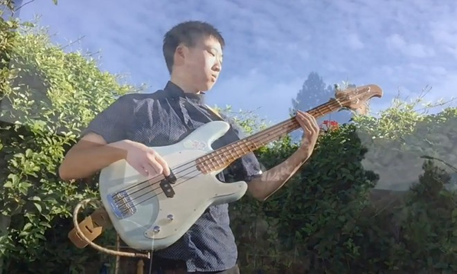 Yale Yune, bassist for the Cal Poly Vocal Jazz Ensemble