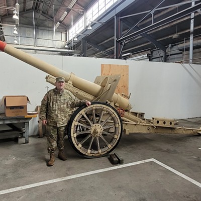 SGM Dan Sebby w/ captured Japanese howitzer