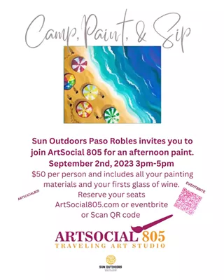 Image: Camp, Paint, and Sip
