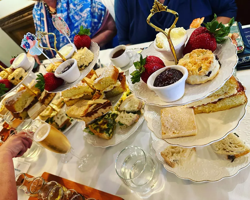 Cake and savory selection changes each month.