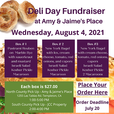 Jewish Deli Day Fundraiser at Amy and Jaime's Place