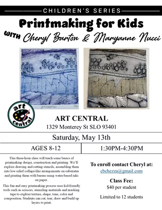 Image: Kids Art Class: Printmaking with Cheryl Barton and Maryanne Nucci