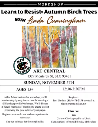 Image: Learn to Resist: Autumn Birch Trees with Linda Cunningham