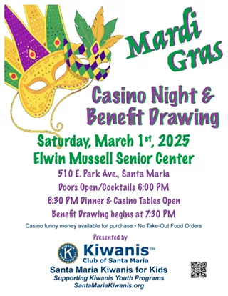 Image: Mardi Gras Benefit Draw and Casino Night