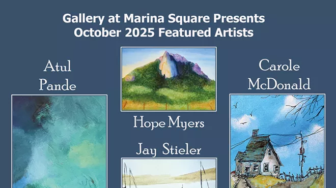 Image: Meet the Artists: Atul Pande, Jay Stieler, Hope Myers & Carole McDonald at the October Opening Reception in Gallery at Marina Square