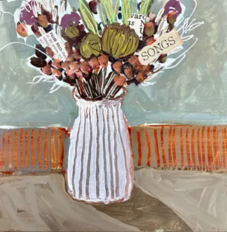 Image: Mixed Media Flowers and Vase