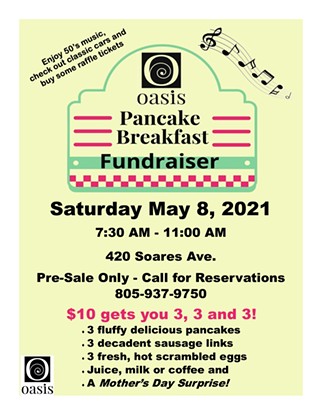 Oasis Pancake Breakfast Fundraiser