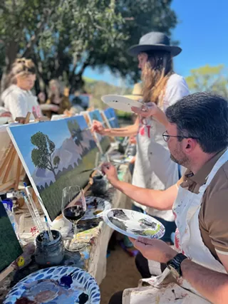 Image: Painting in the Vineyard at Buttonwood Farm & Vineyard