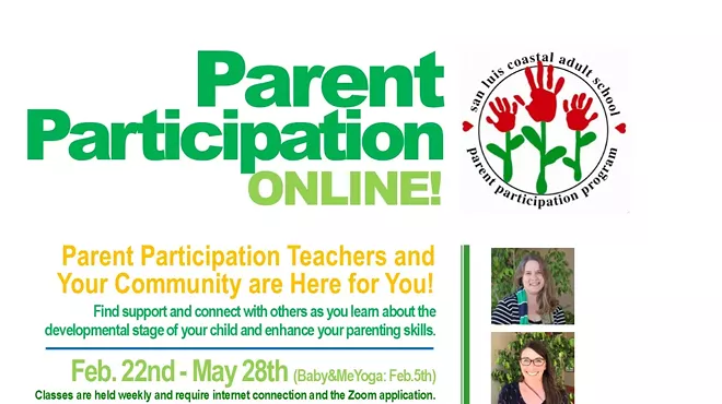 Image: Parent Participation and Parent Education Classes Online (through San Luis Coastal Adult School)