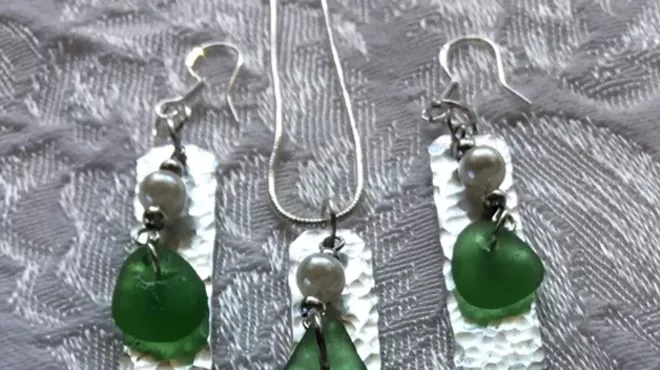 Image: Sea Glass and Hammered Metal Jewelry