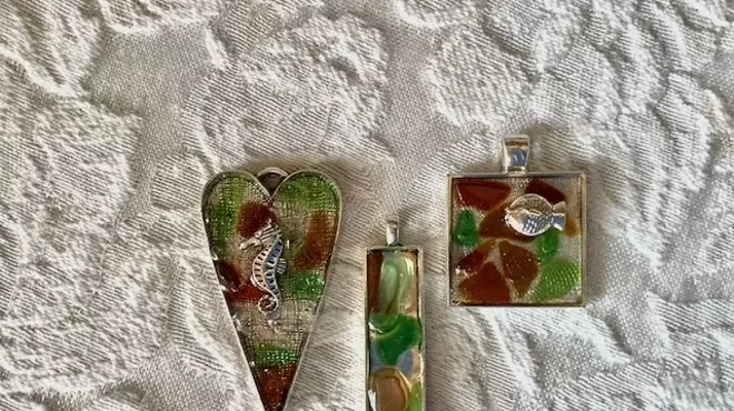 Image: Sea Glass Resin Necklaces