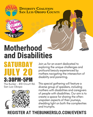 Image: The Mama Temple and Diversity Coalition SLO County presents: Motherhood and Disabilities