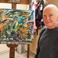 Morro Bay author and artist Marvin Sosna displays abstract expressionist works at the Cambria Center for the Arts