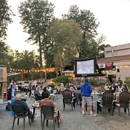 Central Coast Brewing transforms its parking lot into an outdoor movie theater&mdash;with dinner and a show&mdash;every Tuesday