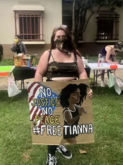 Protesters in Santa Maria rally around Tianna Arata and Elias Bautista