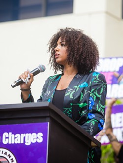 BARRED Tianna Arata's legal counsel filed a motion to ask the SLO County District Attorney's office to be disqualified from prosecuting Arata due to the district's attorney's alleged political bias. - FILE PHOTO BY JAYSON MELLOM