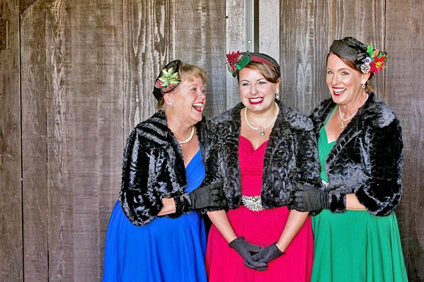 HOLIDAY SPICE Though they can't sing in person this year, The Jingle Belles a cappella trio is available for jingle grams in 15- and 30-minute slots. - PHOTO COURTESY OF THE JINGLE BELLES