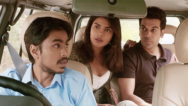 TRASHMAN Chauffer Balram Halwai (Adarsh Gourav, left) discovers just how expendable he is to his employers, Pinky (Priyanka Chopra-Jonas) and Ashok (Rajkumar Rao), in The White Tiger, a look at India's caste system, screening on Netflix. - PHOTO COURTESY OF ARRAY FILMWORKS