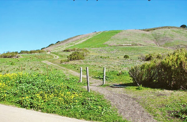 A STEEP SLOPE The Coastal Commission recently denied a proposal to relocate a particularly steep portion of the Ontario Ridge Trail near Avila Beach. - SCREENSHOT FROM COASTAL COMMISSION STAFF REPORT