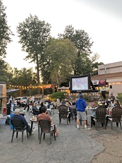 OUTDOOR THEATER You can find out what movies are showing at CCB by visiting its Facebook page. Residents flocked to the brewery to watch the Dodgers play in the World Series in 2020. - PHOTO COURTESY OF GEORGE PETERSON