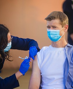 GET THE SHOT SLO County is now allowing walk-ins at its Paso Robles and Arroyo Grande vaccine clinics. - FILE PHOTO BY JAYSON MELLOM