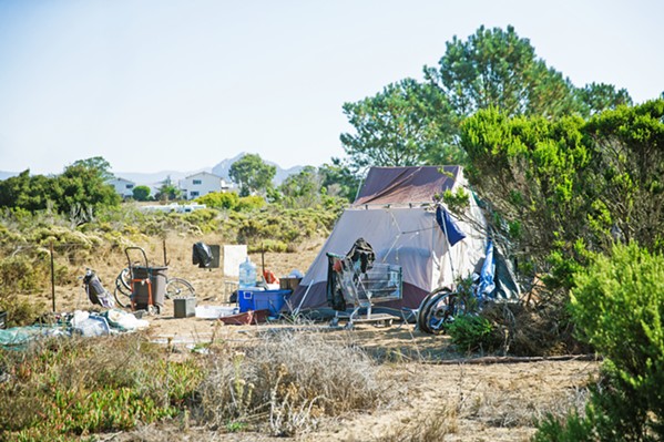 PANDEMIC CLEAR-OUT In October, SLO County cleared out a homeless encampment at the Los Osos Midtown site (pictured). - FILE PHOTO BY JAYSON MELLOM