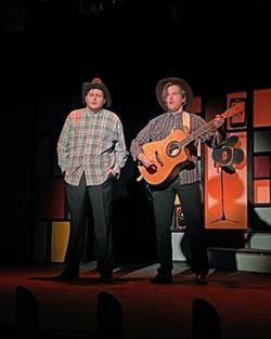 REOCCURRING BIT In a bit of shtick that popped up repeatedly through the performance, Toby Tropper and Mike Fiore show up to sing about a rooster coming to their farm, leading to a musical dad joke. - PHOTOS COURTESY OF THE GREAT AMERICAN MELODRAMA