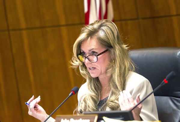 DECIDING VOTE Fourth District Supervisor Lynn Compton (pictured) was the swing vote on Oct. 5 not to add additional candidates to a pool of finalists for for interim clerk-recorder. - FILE PHOTO BY JAYSON MELLOM