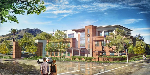 POLICE PLANS San Luis Obispo's new proposed public safety center (rendered here) would more than double the size of the existing police station and cost an estimated $52 million. - RENDERING COURTESY OF THE CITY OF SLO