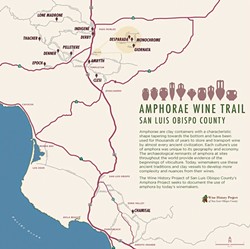 AMPHORA MAP A trip down the SLO County Amphora Wine Trail offers great wine made in an ancient way. - IMAGE COURTESY OF THE AMPHORA PROJECT