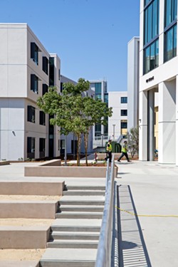 UPGRADED LIVING Constructed in 2018, the most expensive dorms to live in at Cal Poly, yakitutu is a residential community at Cal Poly meant to honor Native American relations. - FILE PHOTO BY JAYSOM MELLOM