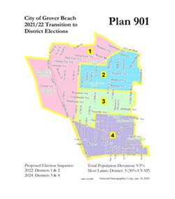 NEW ERA The Grover Beach City Council unanimously voted for Plan 901 to be the blueprint for new district lines. - FILE SCREENSHOT FROM GROVER BEACH CITY COUNCIL STAFF REPORT