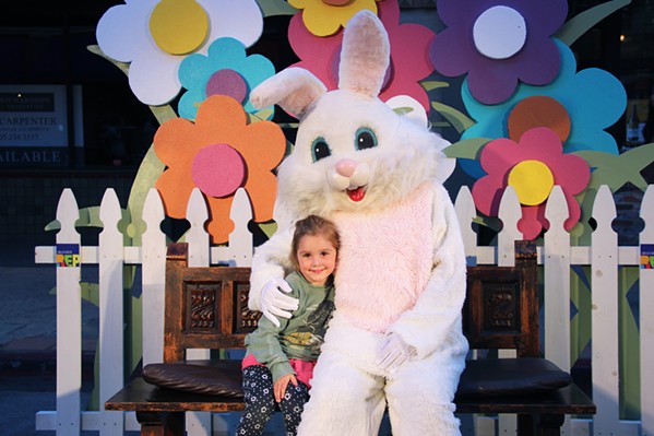 BUNNY REUNION For the first time since 2019, kids can meet and take pictures with the Easter Bunny in Downtown San Luis Obispo while they hit the trail for candy and treats. - PHOTOS COURTESY OF DOWNTOWN SLO