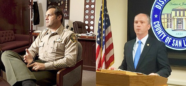 REELECTED SLO County Sheriff Ian Parkinson (left) and District Attorney Dan Dow (right) skated to uncontested reelections on June 7. - FILE PHOTOS