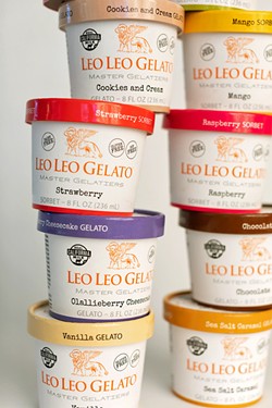 SWEETLY STYLISH Leo Leo Gelato is now available in colorful 8 ounce tubs that bear Lekai's version of the famous Lion of Venice. - PHOTOS COURTESY OF LEO LEO GELATO